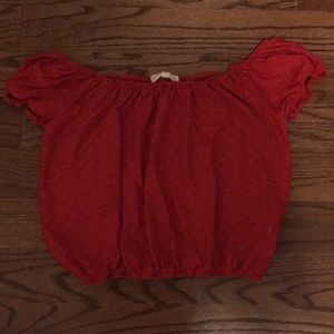Red Off the Shoulder Top